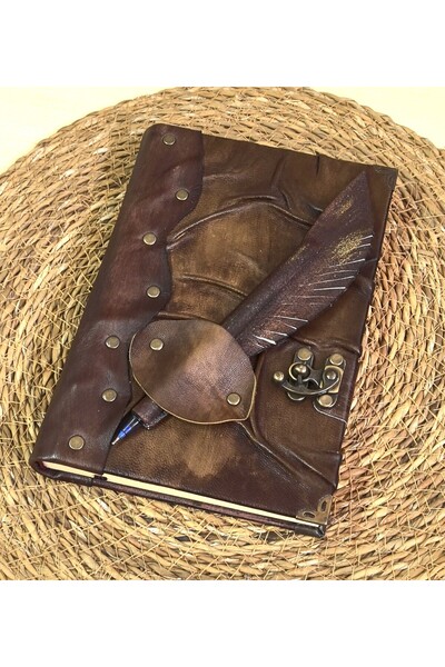 GUETTA Ручна робота, натуральна шкіра, щоденник для спогадів, папір Шамуа, ручка