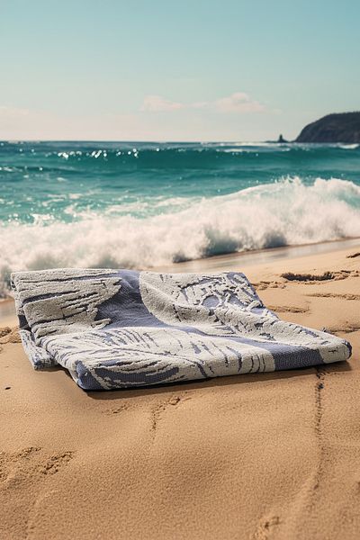 Doqu Home Βοτανική πετσέτα παραλίας Indigo