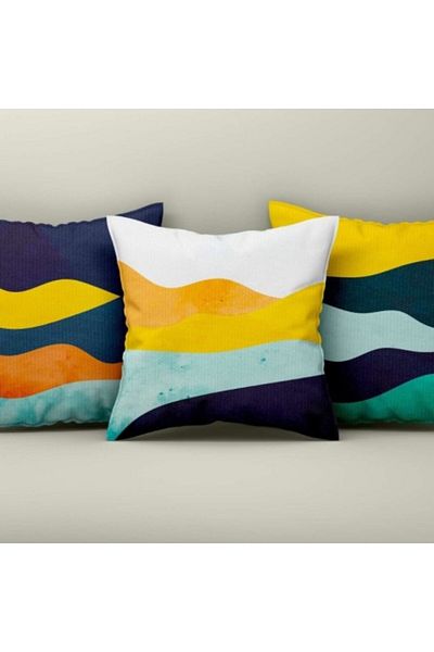 Lenjerii Deosebite Set 3 decorative pillow covers 43x43cm, Colorful Waves