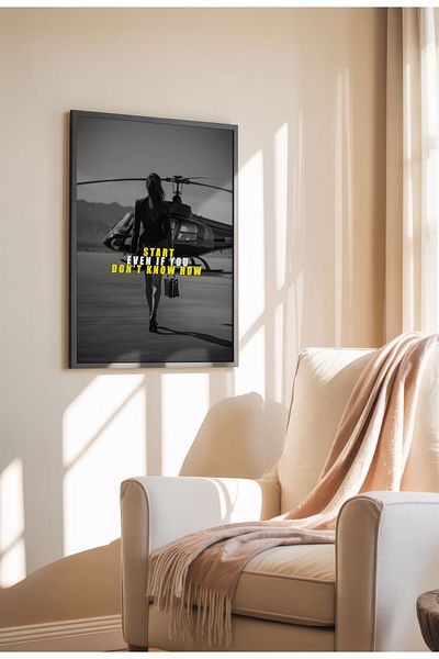 21mxm Motivational Wall Poster, Frameless Canvas, Inspirational Quote Art, Hustle Mindset 2025