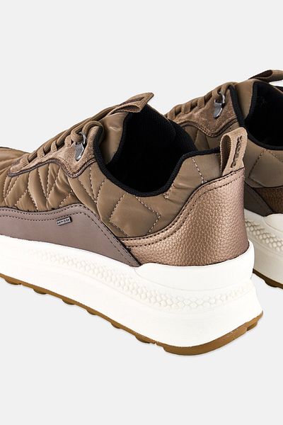 Geox Women D Spherica Actif X2 Lace Up Sneakers Shoes, Taupe