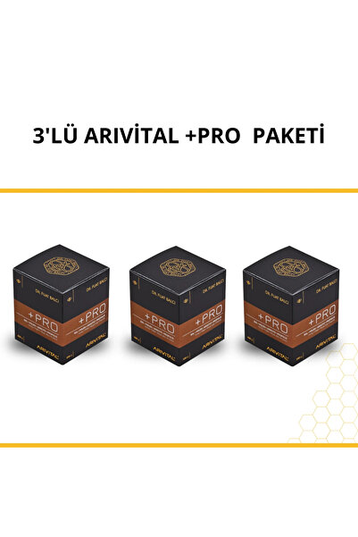 ARIVİTAL 3'lü Arıvital +Pro (Bal, Polen, Arı Sütü, Propolis) Paketi