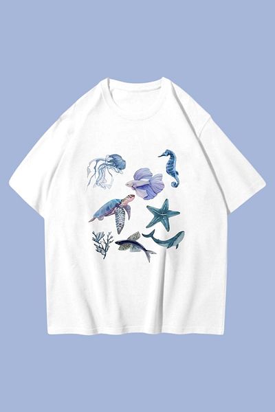 Carpe Sea Animals Oversized T-Shirt