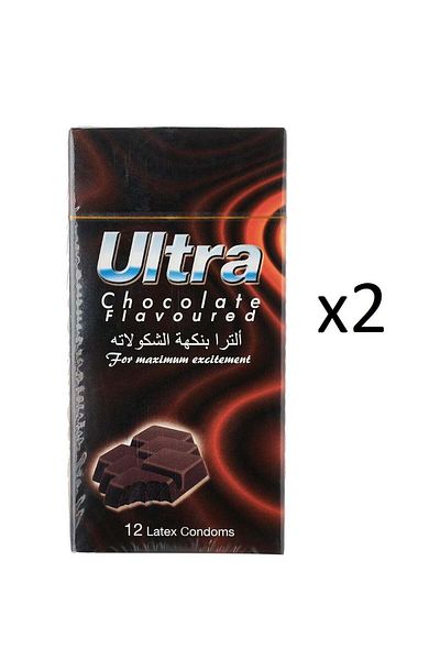 ULTRA Chocolate Flavored Condoms, 12 Pieces (2 Packs)