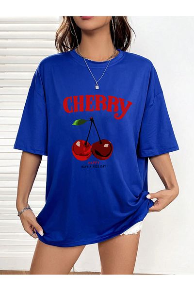 uyguntarz Μπλουζάκι με στάμπα Unisex Happy Cherry Design