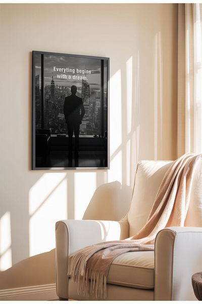 21mxm Motivational Wall Poster, Frameless Canvas, Inspirational Quote Art, Hustle Mindset 2025