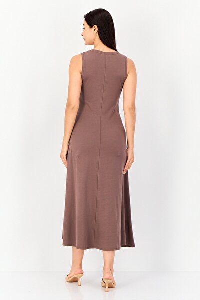 Bebe Women Solid Maxi Dress, Chocolate Brown