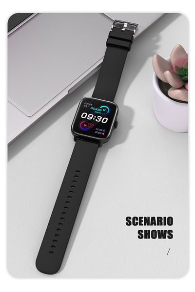 ideal STORE Smartwatch Techno BLACK IdealStore Full HD, 1.7 Inch Screen with 280x280 Resolution, Skin Monitoring