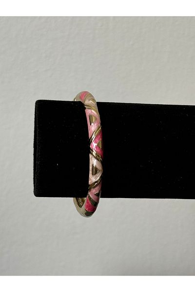 Beloria Mineli Patterned Pink Steel Bracelet