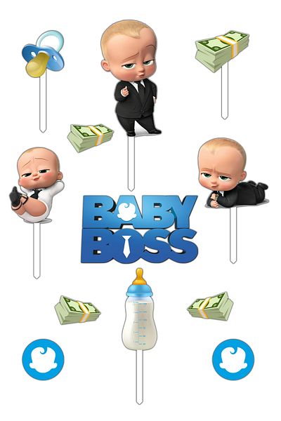 Bloom Atelier Baby Boss Cake Figurines, Set of 12 Cake Accessories, Cake Decoration Accessories, Cake Decorations