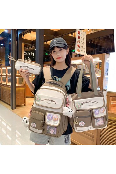 EBT Unisex Large Capacity School Bag Set
