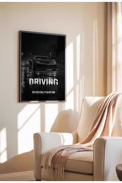21mxm Frameless Motivational Wall Poster, Supercar Art, "Stop Until Proud" Quote, Fast Mindset 2025