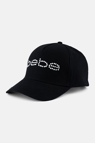 Bebe Women Adjustable Brand Logo Cap, Black