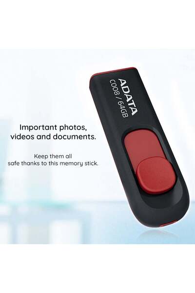 Adata USB 2.0 FlashDrive Memory Stick, 16GB, Adata, AC008, Black