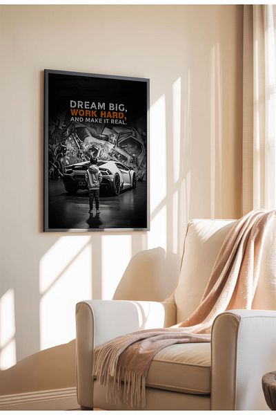 21mxm Motivational Canvas Poster, GT-R Night Drive Art, "Crave Success" Quote, Fuel Your Hustle 2025