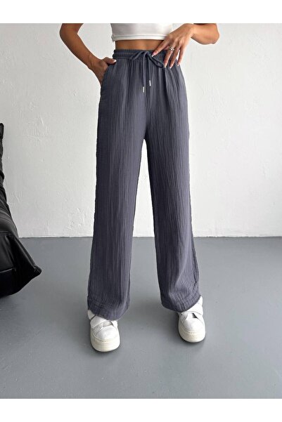 Yeys Muslin Fabric Leg Tassel Detail Trousers