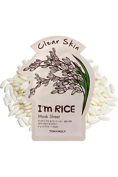 TONYMOLY I'm Real Rice Mask Sheet Clear Skin , 2 Pieces