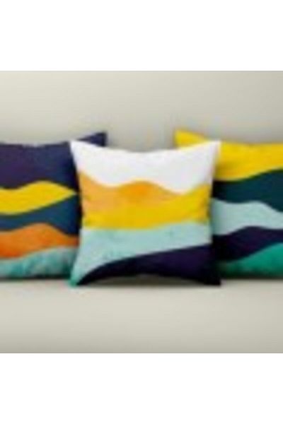 Lenjerii Deosebite Set 3 decorative pillow covers 43x43cm, Colorful Waves