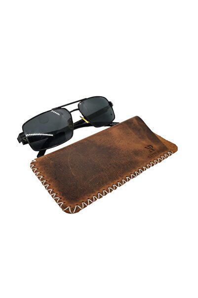 Natty Pell Glasses Case Made of Leather, Brown