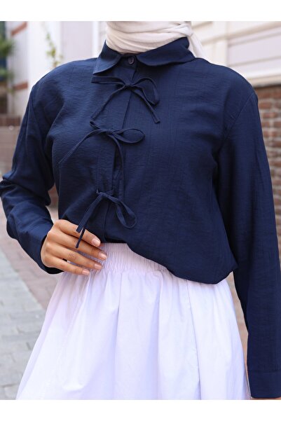 VAV Shirt with Front and Sleeves - Navy Blue - Vav