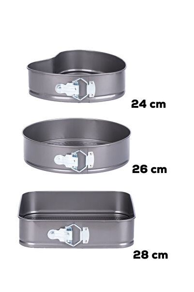Porsima 911 3-Piece Fireproof Non-Stick Metal Locking Clamp Cake Mold Set