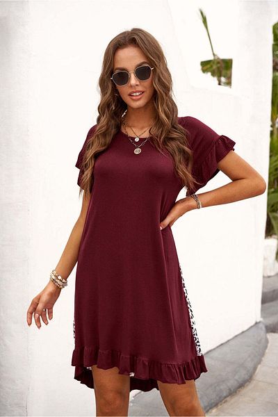 WildFashion Rochie casual asimetrica cu print leopard L822-9981