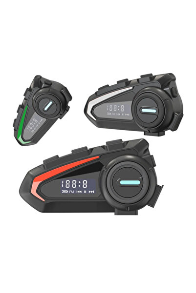 leeways K20 BT5.3 Dijital Ekranlı Fm Radyolu İntercom 5.1 Ses Kalitesi Kask Motosiklet Interkom