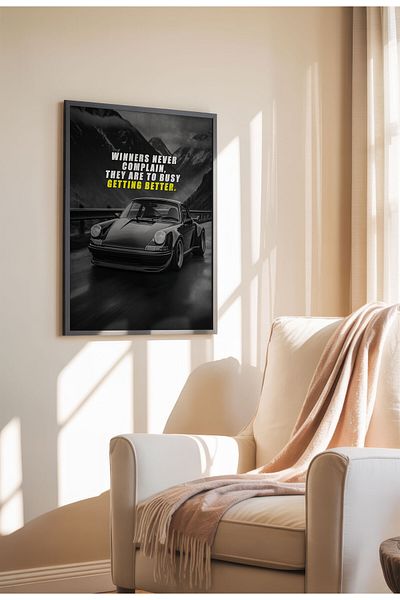 21mxm Motivational Canvas Poster, GT-R Night Drive Art, "Crave Success" Quote, Fuel Your Hustle 2025