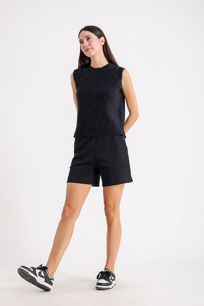 Barbara Baileys Crew Neck Feathered Slit Sweater