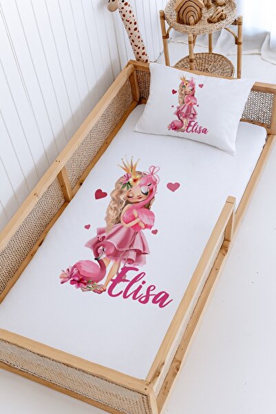 Lilabio %100 Pamuk İsme Özel Montessori Yatak Pike Seti 100x200 Prenses