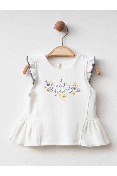 Zekids Baby Girl Organic Cotton Daisy Patterned Shorts Set