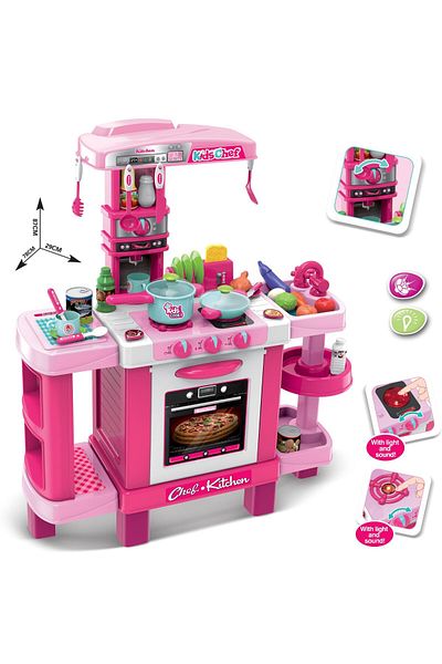 OEM Role play - Kids Chef toy kitchen with accessories, pink