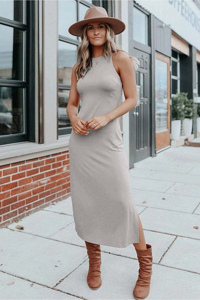 WildFashion Long casual dress made of elastic material K812-813