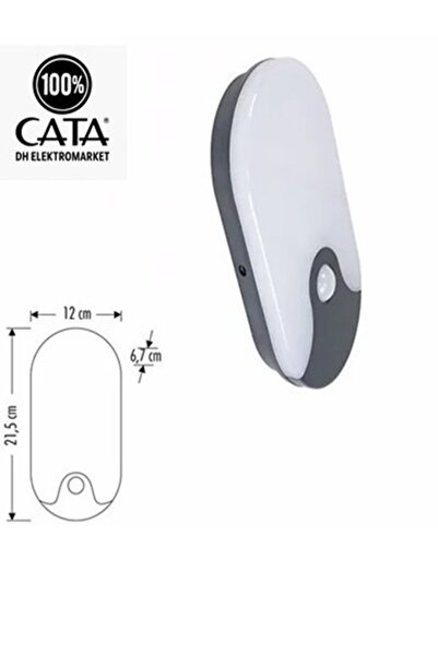 Cata 20 W Sensörlü Palermo Led Duvar Armatürü - Sarı Işık (4000K) - Siyah Kasa