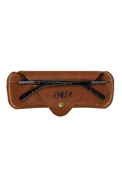 Natty Pell Natty Pell light brown genuine leather case for eyeglasses