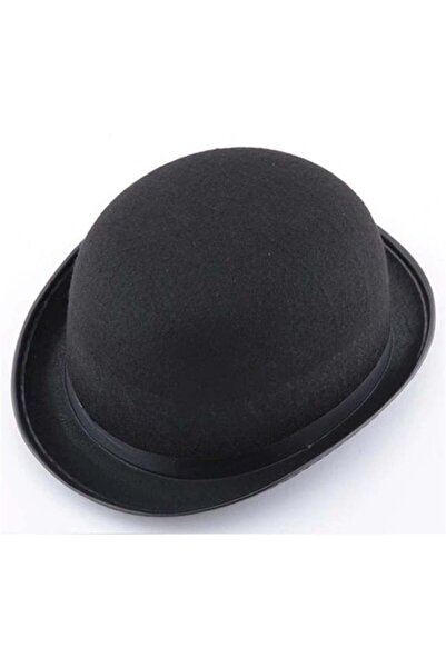 kidspartim Charlie Chaplin Melon Şapka Siyah Büyük 29x24 cm