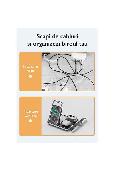 Loowoko Încărcător wireless universal R12 4 în 1