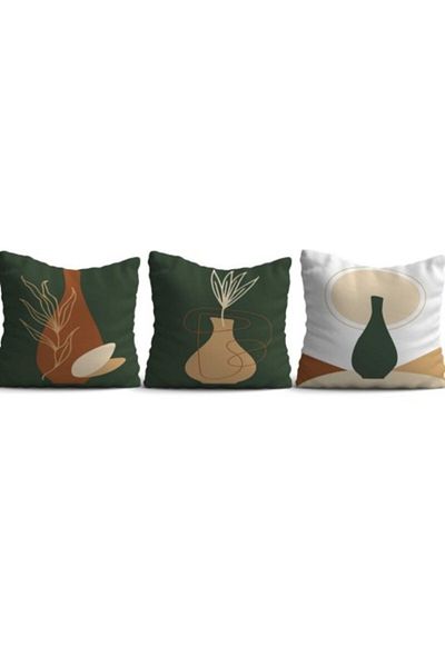 Lenjerii Deosebite Set 3 fete perna decorative 43x43cm, Model Abstract KIR 127