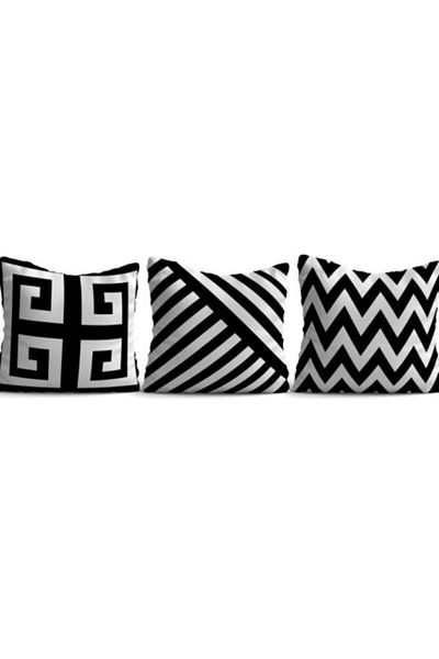 Lenjerii Deosebite Set 3 fete perna decorative 43x43cm, Geometric KIR 116