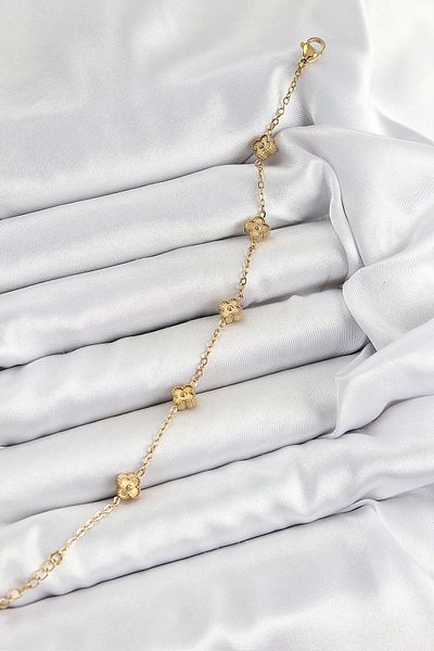 Clariss 316L Steel Clover Model Gold Color Women's Bracelet