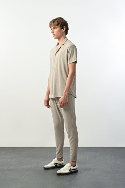 İLKCET MODA Ανδρικό πουκάμισο Oversize Άνετο Υφασμάτινο