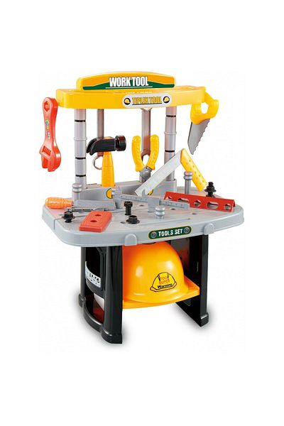 ideal STORE Banc de lucru, casca si scule mici pentru bricolaj, Dodo Toys DIY, Multicolor