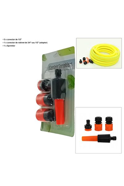 OEM Set of 4 garden hose connectors with adjustable spray nozzles, 41252