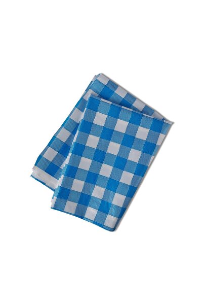 PALPAK Blue Plaid Patterned Wipeable Tablecloth (120X230 cm)