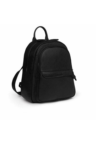 Magazinul de genti Women's backpack made of soft natural leather, model 270, Black