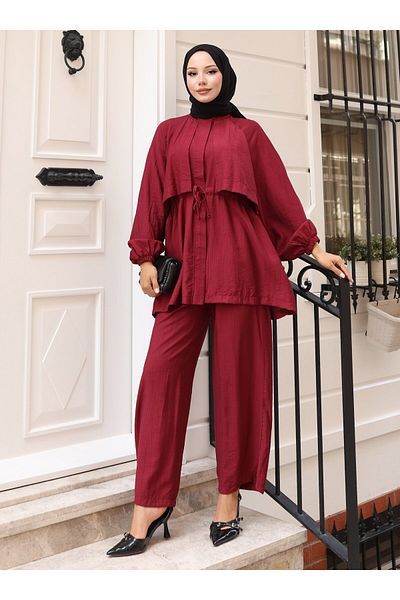 VAV Strawberry Batik Trench Pants. Team - Burgundy - Vav
