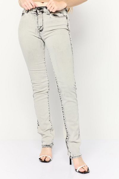 Karl Lagerfeld Women Regular Fit Stretchable Jeans, Acid Wash Grey
