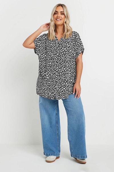 Stil Diva Cămașă cu model largi de mărime mare 303963