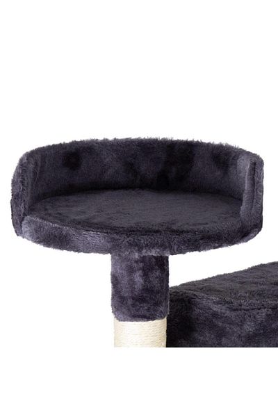 SERSIMO Cat Play Set, With Scratching Post, Hideaway, Bed, Ball, Rope, 203cm, Gray