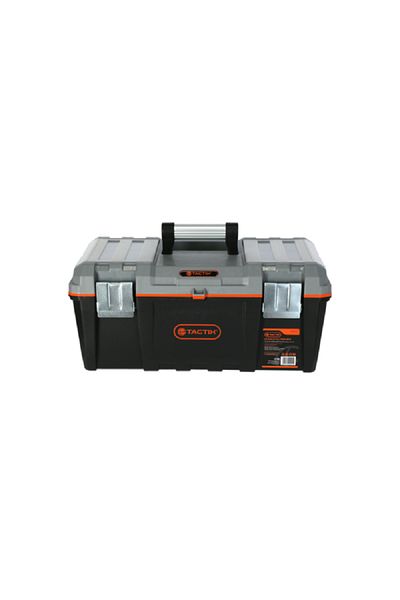 Tactix Heavy Duty Steel Latches Aluminium Comfort-grip Top Handle Plastic Tool Box